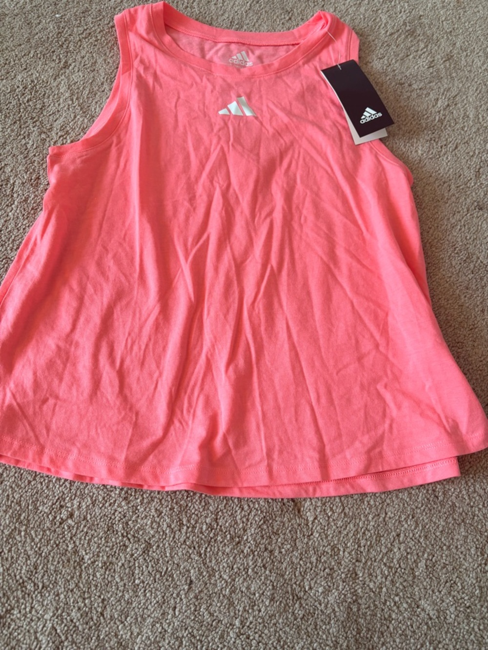adidas Neon Coral Pink kids  Athletic Tank Top